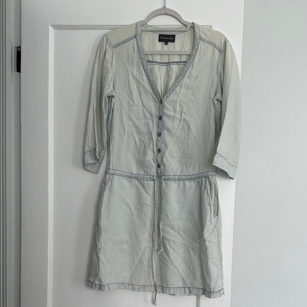 Michael Stars light-washed Chambray Button-Up Dress